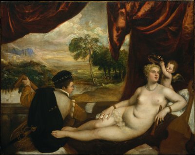 Venus en de Luitspeler door Tiziano Vecelli